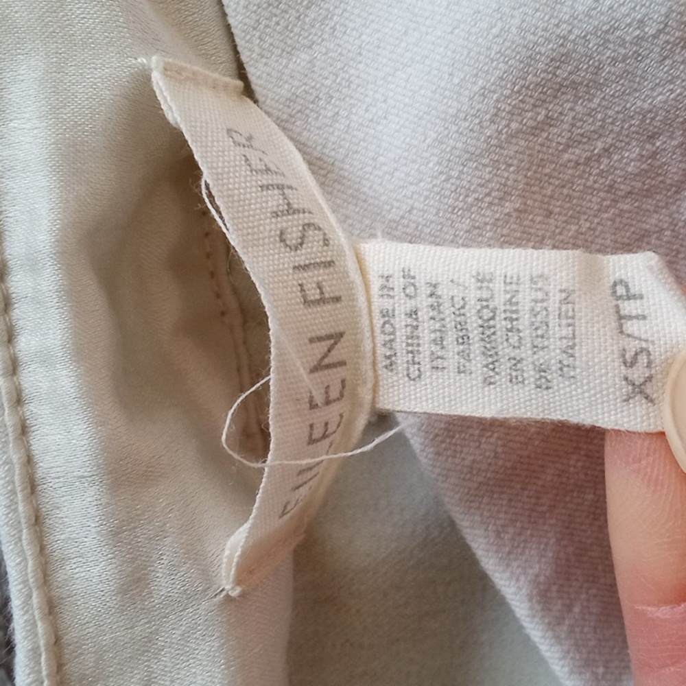Eileen Fisher Bistretch Twill slim fit pants in Bone - Picture 3 of 10
